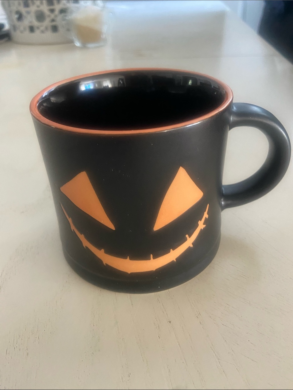 Black and Orange Halloween Smile Ceramic Mug